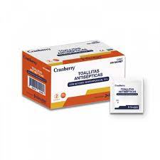 Cranberry Toallitas con Alcohol 70% | Caja 100 un