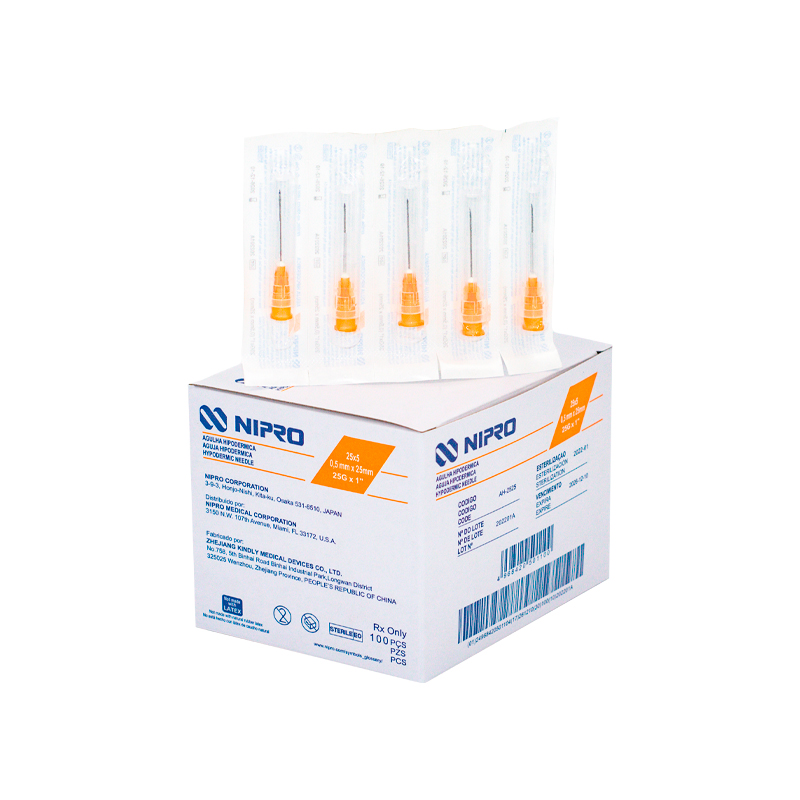 Nipro Aguja Hipodérmica 25G x 1 | Caja 100 un