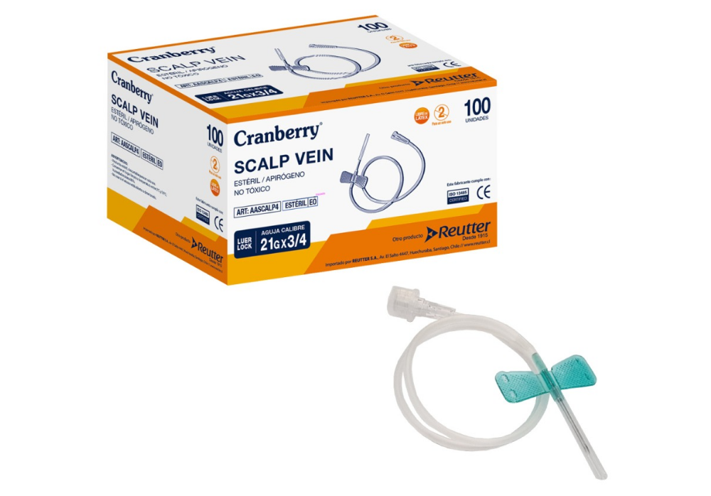 Cranberry Scalp Vein 21G x 3/4 | Unidad