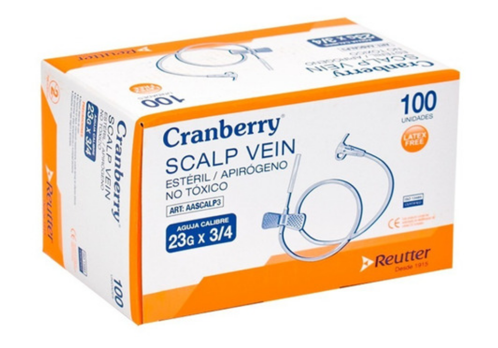 Cranberry Scalp Vein 23G x 3/4 | Unidad