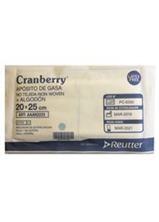 Cranberry Apósito de Gasa Estéril No Tejida + Algodón 20x25 cm | Unidad