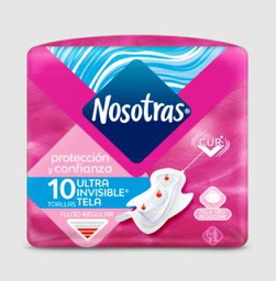Toallas Nosotras Invisible Tela Suave | 10 Unidades